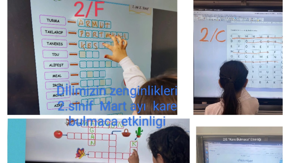 DİLİMİZİN ZENGİNLİKLERİ PROJESİ MART AYI KARE BULMACA ETKİNLİĞİ 2. SINIFLAR