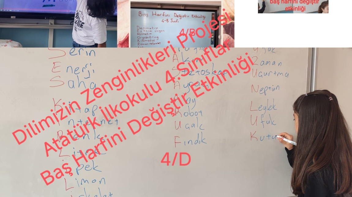 DİLİMİZİN ZENGİNLİKLERİ PROJESİ MAYIS AYI BAŞ HARFİNİ DEĞİŞTİR ETKİNLİĞİ 4. SINIFLAR